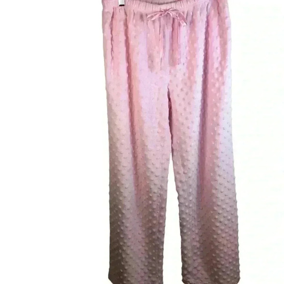 Of The Moment Large Pink Puffy Print Fleece Pajama Set L/S - Picture 3 of 7